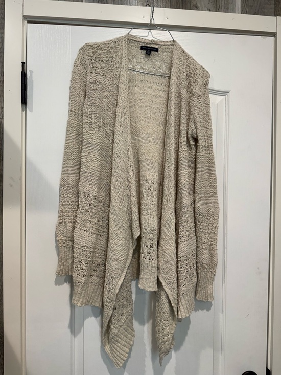 American Eagle Outfitters Jackets & Blazers - American Eagle Outfitters Beige Open-Front Knit Cardigan
